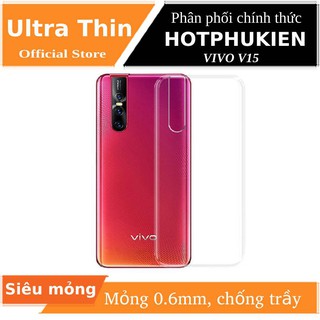 Ốp lưng silicon dẻo trong suốt cho VIVO V15 mỏng 0.6mm chính hãng Ultra Thin