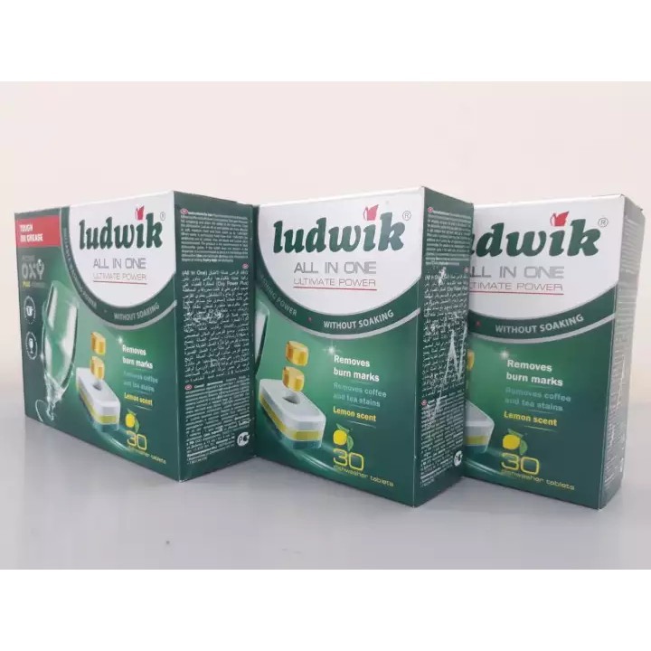 Combo 3 hộp viên rửa bát Ludwik 30v All in one (30x3=90 viên)