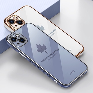 Ốp điện thoại KOOSUK mềm in họa tiết lá phong thích hợp cho iPhone 13 Pro Max