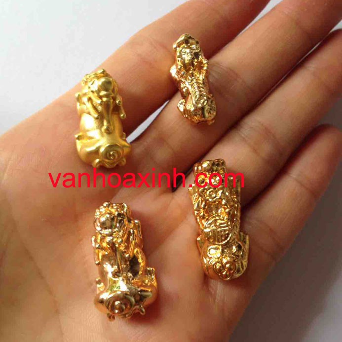 Tỳ hưu màu vàng (1 trong 5 con) KLX30AB đan vòng tay phong thủy