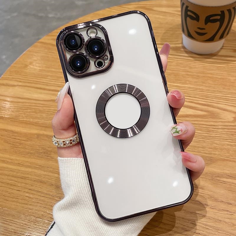 PKTC_Ốp lưng iPhon hở táo TPU Viền Vuông Mềm Mạ Crom 6D Siêu HOT cho iPhon 11/12/13/pro/promx/X/7/8P PKTC