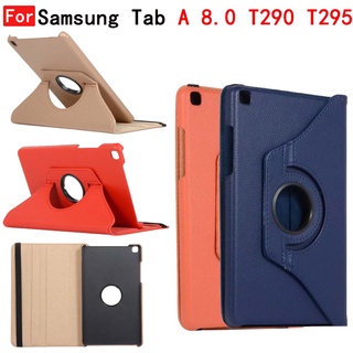 Ốp Điện Thoại Da PU Có Giá Đỡ Xoay 360 Độ Bảo Vệ Toàn Diện Cho Samsung Galaxy Tab A 8.0 "2019 SM-T290 T295