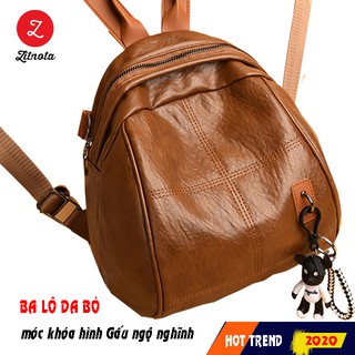 [Trend 2020] Ba lô gấu thời trang xinh chất liệu da bò cao cấp, móc khóa hình gấu xinh xinh - Zitnota Shop