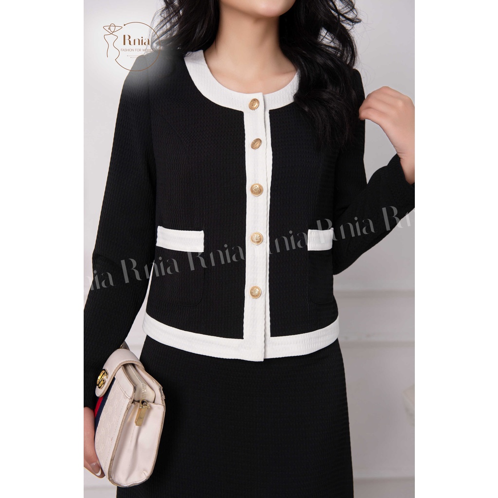 Sét Bộ Áo Croptop Chân Váy Chữ A RNIA BO2282