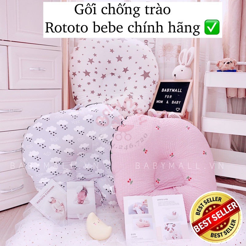 Gối chống trào ngược Rototo Bebe Hàn Quốc Chính Hãng [Kèm quà tặng]