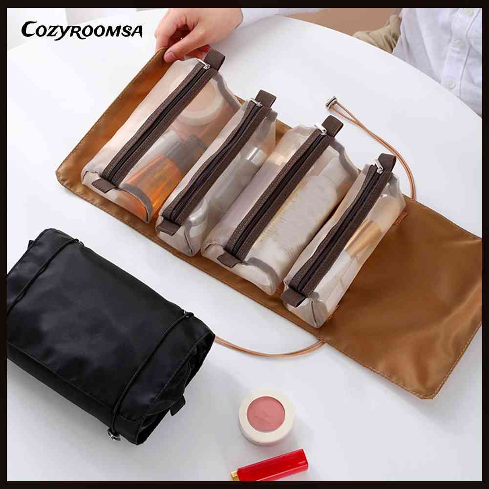 Túi Cuộn Đựng Mỹ Phẩm Trang Điểm Sức Chứa Lớn 4 Trong 1 Tiện Lợi Dành Cho Phòng Ngủ