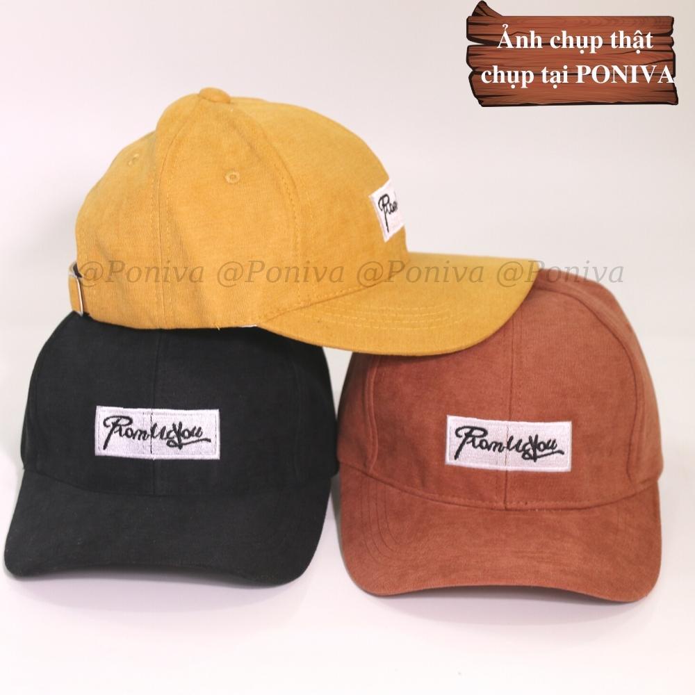 Mũ lưỡi trai ❤️ Nón kết thêu chữ PromissYou chất vải nhung  form unisex phong cách Ulzzang Thời trang PONIVA siêu hot