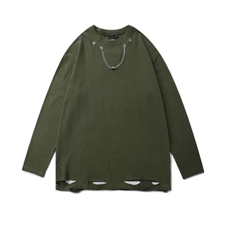 Áo nỉ dài tay nam nữ rách gấu kèm vòng cổ AD8180 - by COC CACH