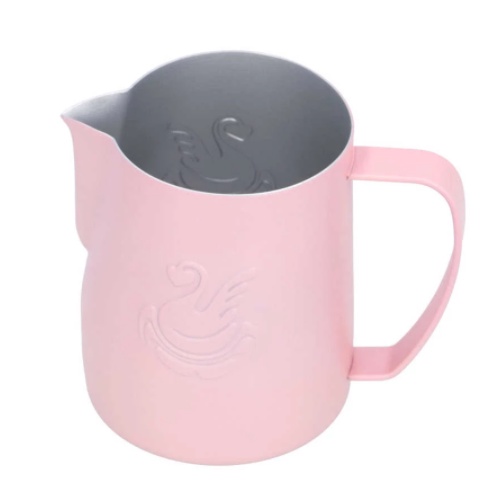 Ca Đánh Sữa JIBBI Swan Coffee Frothing Pitcher Jug Hồng dày 400ML / 600ML