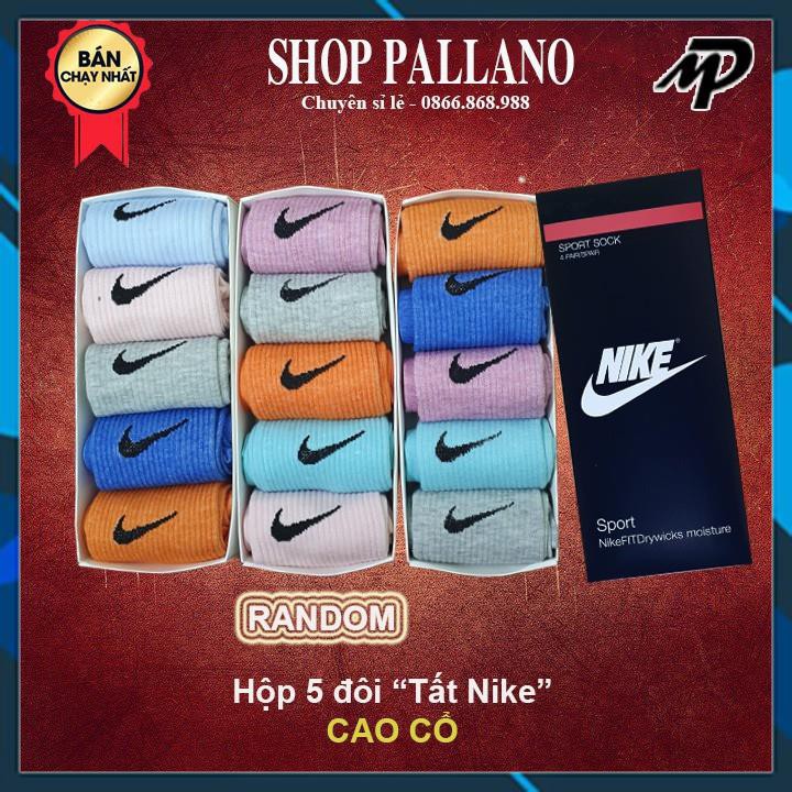 Hộp Tất Nike MIX (5 đôi), Tất Thể Thao Cao Cấp NHIỀU MÀU CAO CỔ Chuyên sỉ tất vớ, Hàng LOẠI 1