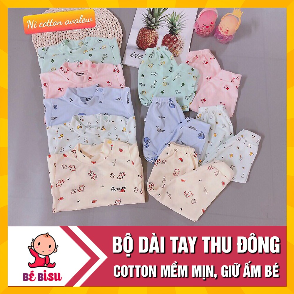 Bộ quần áo Avarler cổ 3 phân dài tay thu đông cho bé 0-12 tháng