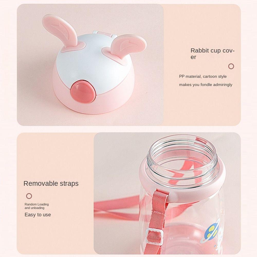 PISTA Bình Nước 600ML Họa Tiết Hoạt Hình Dễ Thương