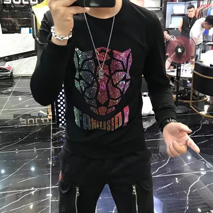 Áo Thun Nam Dài Tay Cổ Tròn Thời Trang Hàn