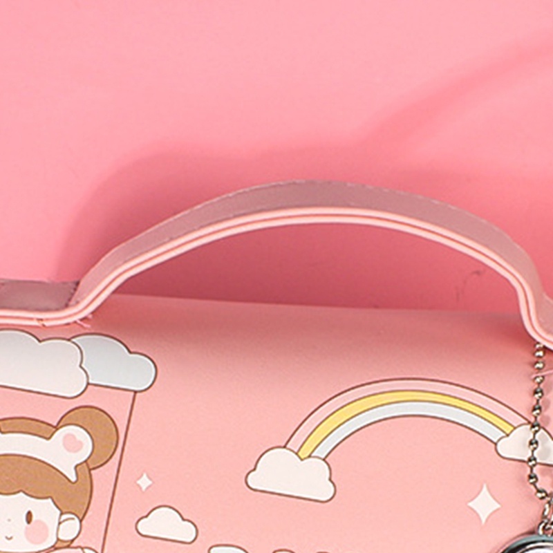 Túi Đựng Bút Bằng Vải Bạt Có Mặt Dây Chuyền Bạc Họa Tiết Hoạt Hình Chống Nước Cho Nữ