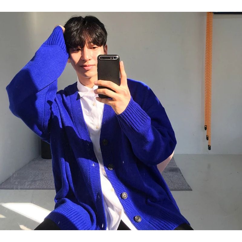 Áo khoác len Nam cổ chữ V dáng basic chính hãng nội địa MRCYC