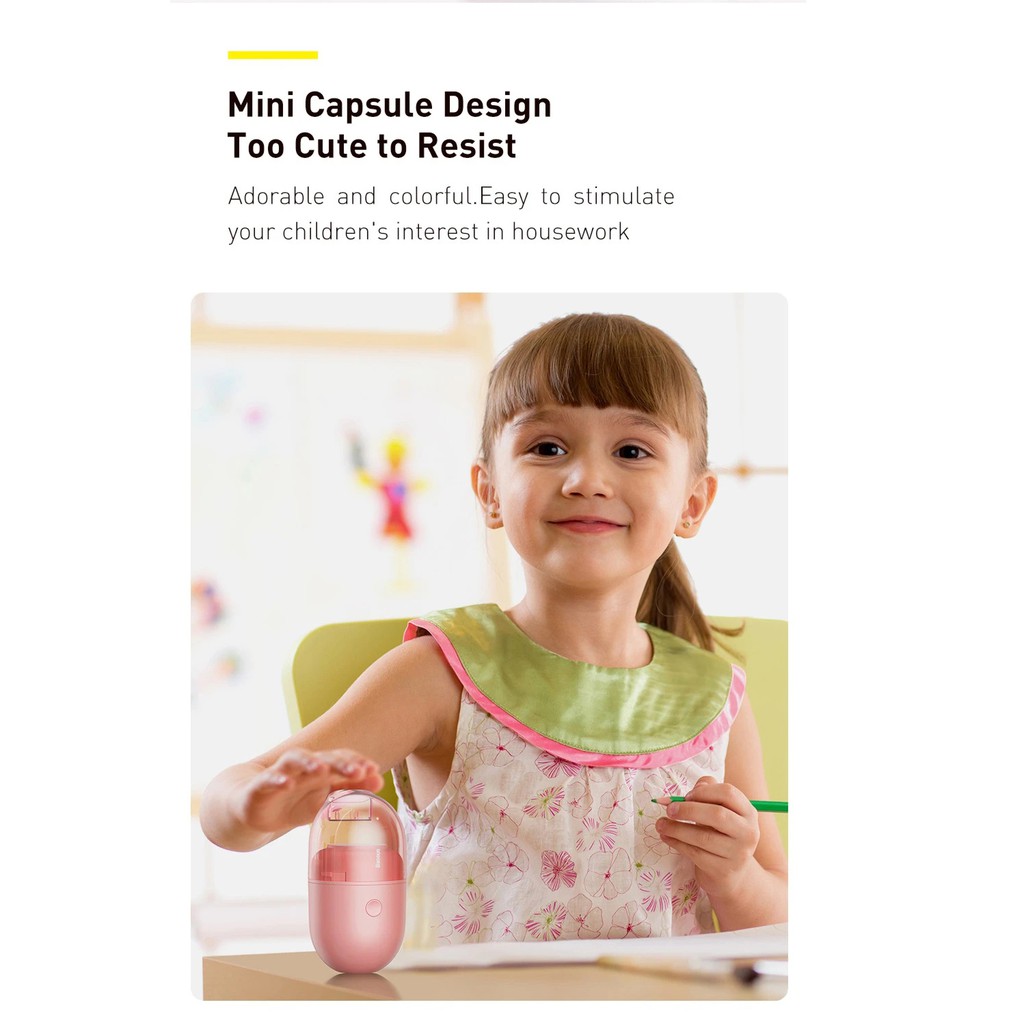 Xiaomi Youpin Máy Hút Bụi  Baseus C2 Mini Hình Viên Thuốc Làm Sạch Bàn Kiếu Dáng Di Động Không Dây 1000Pa