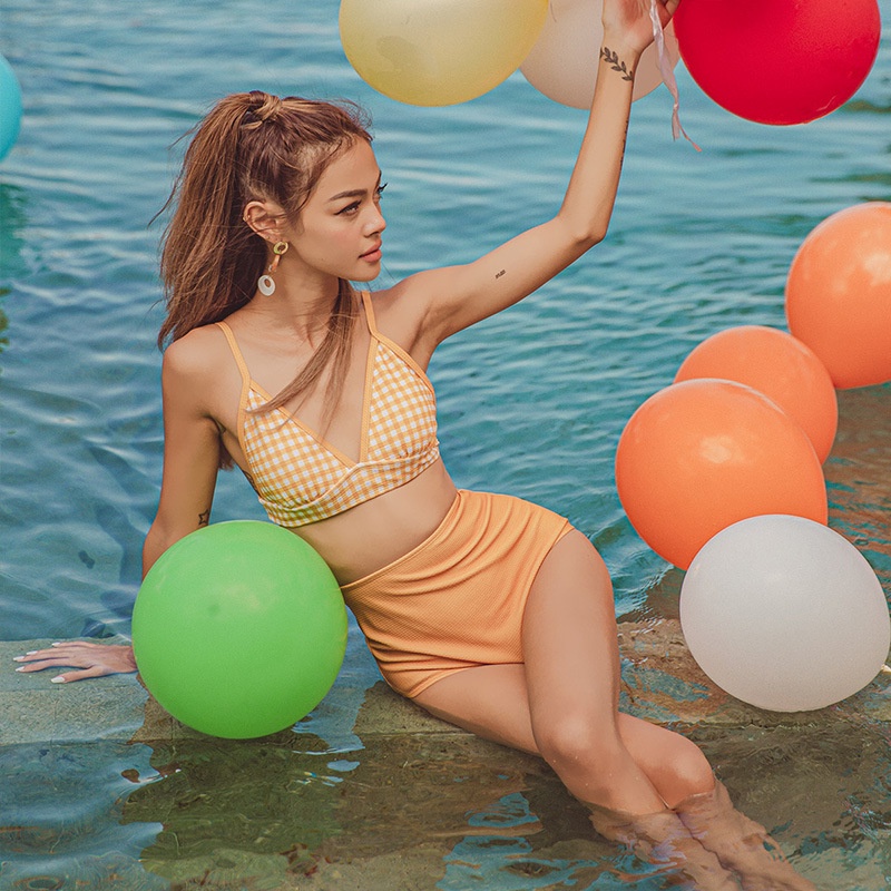 Bộ đồ bơi bikini có đệm nâng ngực lưng cao phong cách Hàn Quốc gợi cảm cho nữ | BigBuy360 - bigbuy360.vn