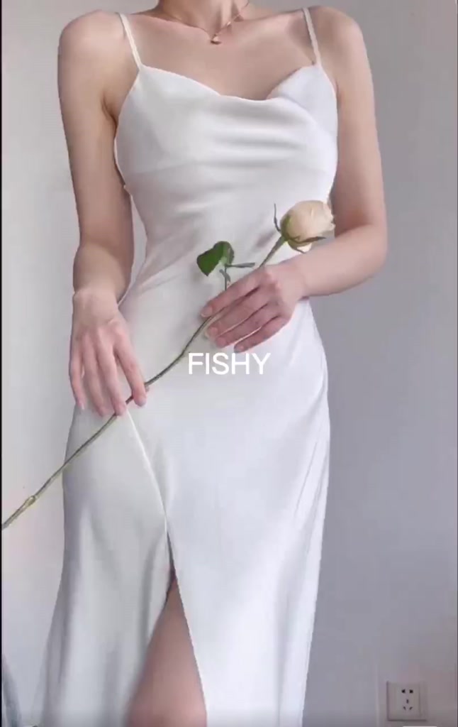 (SẴN+ẢNH THẬT+THIẾT KẾ SỐ ĐO) Đầm Hai Dây Dáng Dài Lady Dress Cổ Trễ Xẻ Tà Cao Hack Dáng Quyến Rũ Hàn Quốc DB.FISHY | BigBuy360 - bigbuy360.vn