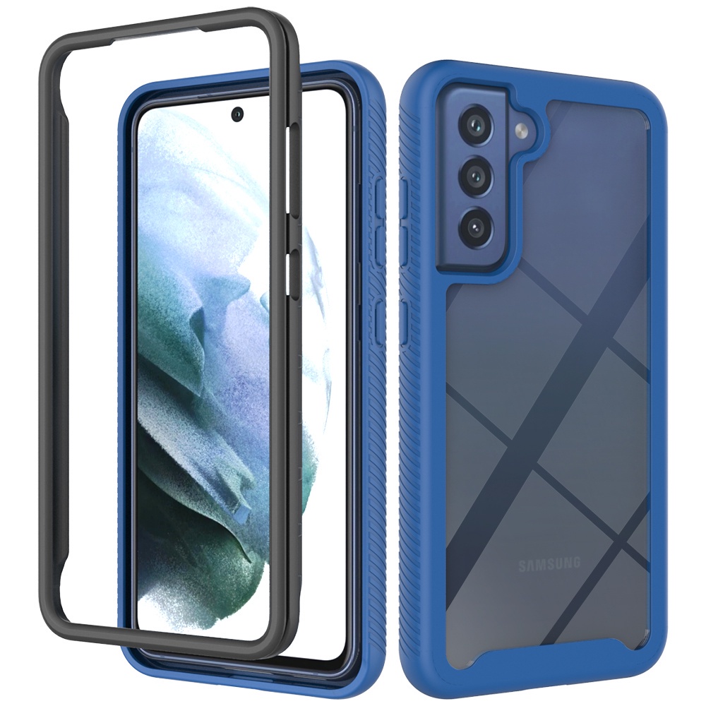 Full Body Double Protective Phone Case For Samsung Galaxy S22 Ultra S21 FE S20 Plus Note 9 20 10 Lite A21S A51 A71 A31 Luxury Hybrid Armor Soft Edge Silicone Hard Transparent Back Cover