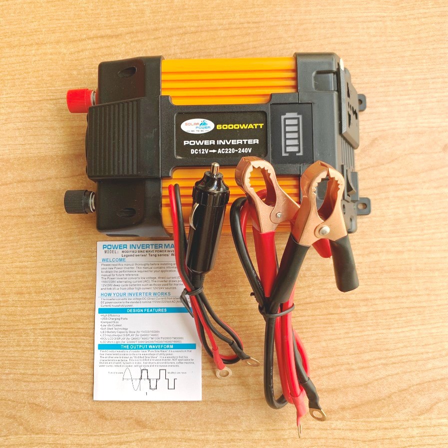 Máy chuyển đổi kích điện ắc quy 12V lên 220V dùng tại gia đình, nhà xưởng, trên xe hơi công suất 500W