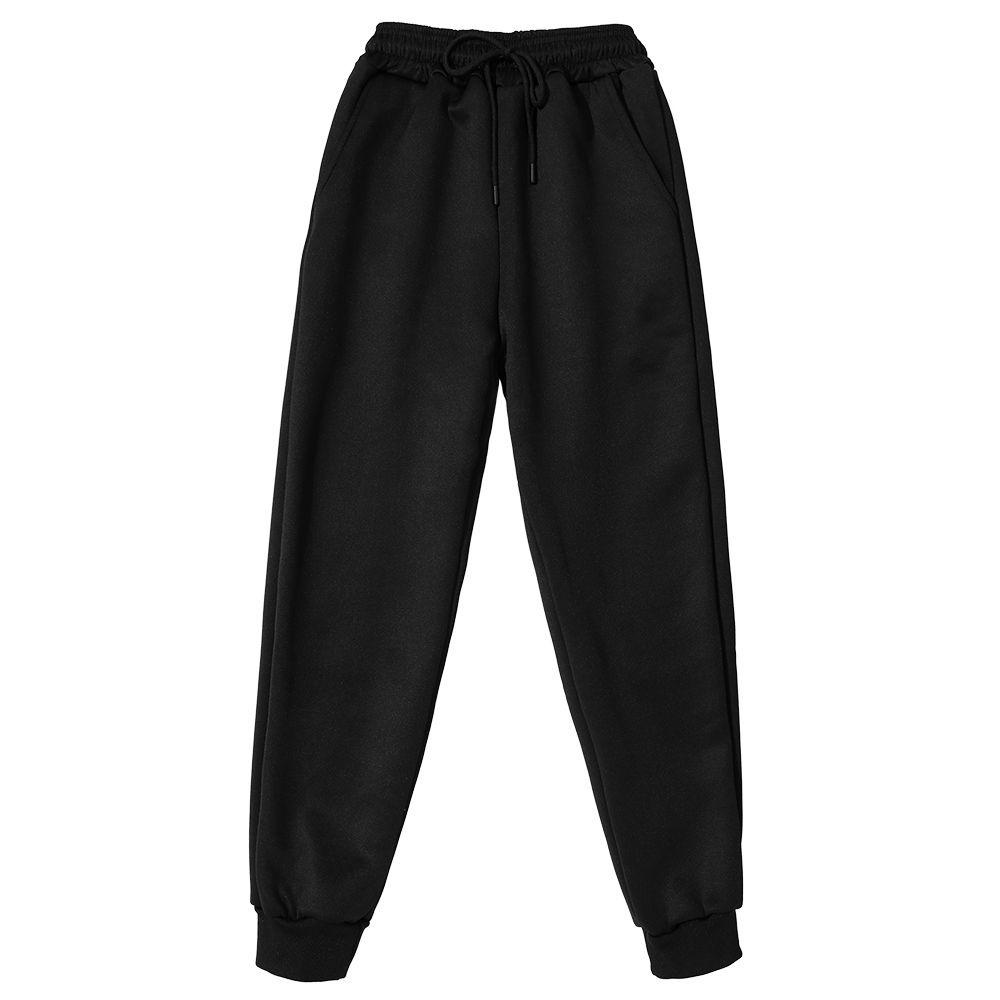 Quần Thể Thao Jogges Chất Liệu Cotton Màu Sắc Trơn Giữ Ấm Mùa Đông