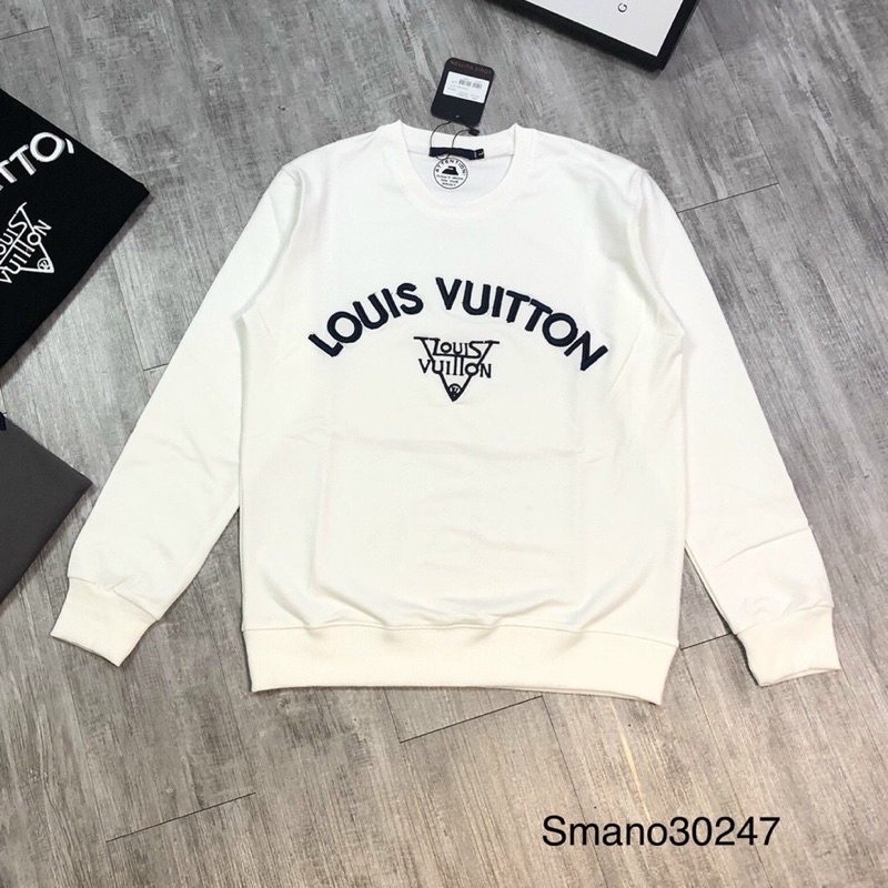 Áo nỉ thu đông Lv thêu chữ logo ngực mới hot trend 2022