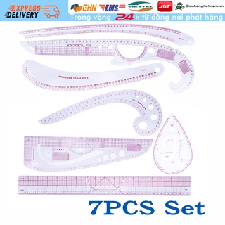 Bộ 7 thước dẻo cắt may Thước cong hoặc thẳng thước cắt may
