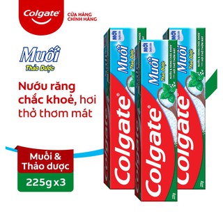 Bộ 3 Kem Đánh Răng Colgate Herbal Salt Muối Thảo Dược bảo vệ răng và nướu