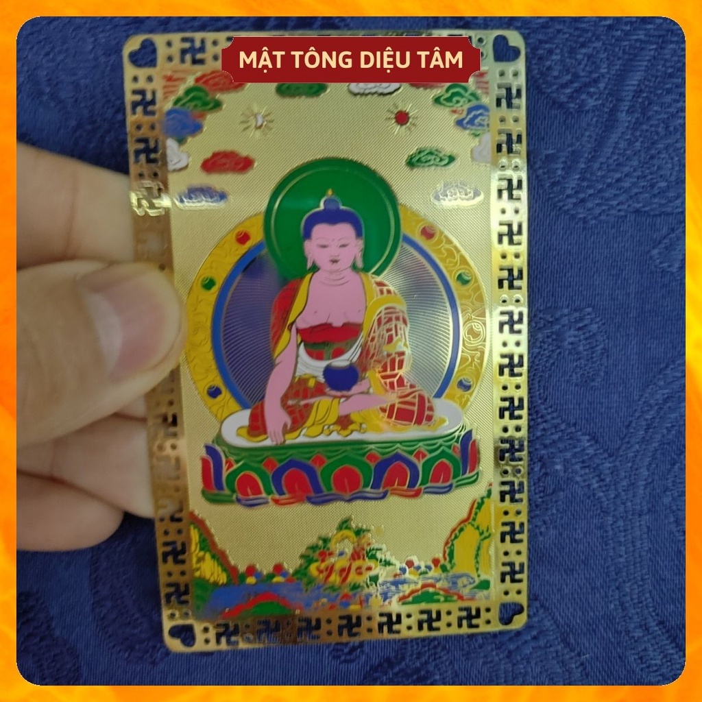 Miếng kinh tượng Phật Thích Ca - Thẻ bài Phật Mật Tông đã gia trì