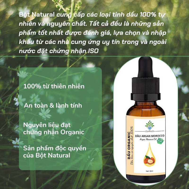 Dầu Argan nguyên chất 100% - Argan Morocco Oil Organic 10ml-50ml | Bột Natural