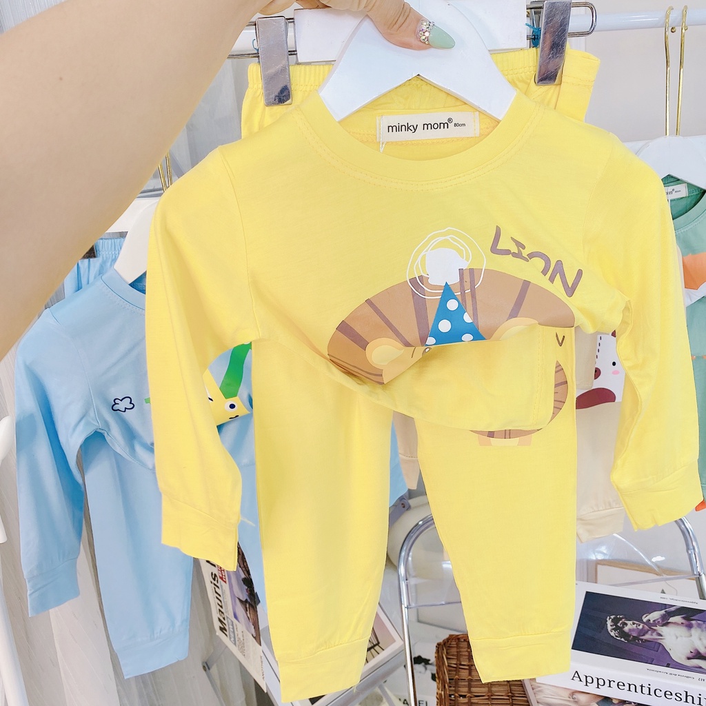 Bộ Dài Tay Chất Thun Lạnh In Hình Ô Tô Vàng Dễ Thương Dành Cho Bé Trai Và Bé Gái  -Hàng MinKy Mom Túi Zip Xịn Xò