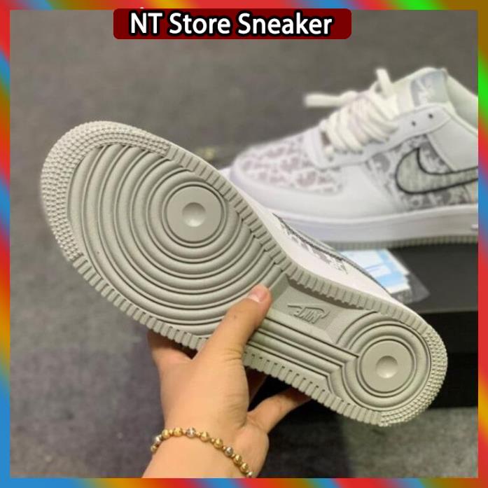 Giày thể thao AF1 trắng đế đen đế xám , Giày sneaker air force 1 nam nữ full box
