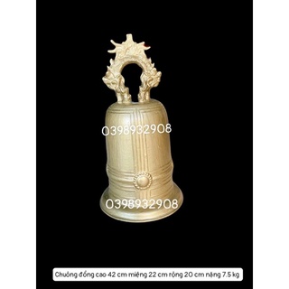Chuông đồng cao 42 cm x 22 cm nặng 7.5 kg bằng đồng cao cấp