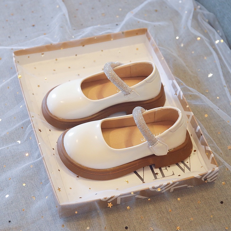 Giày búp bê quai đá cho bé gái chất liệu da bóng siêu sáng đế êm chống trượt