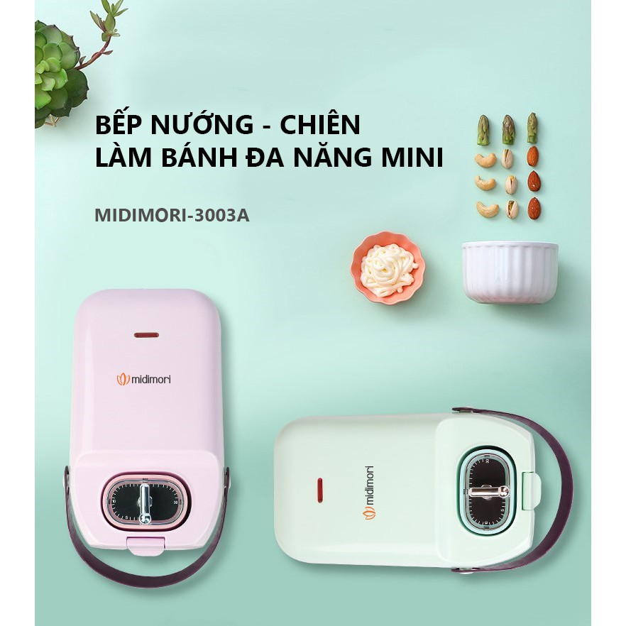 Máy nướng bánh mì mini Midimori MDMR-1366 (2 khay nướng cơ bản)