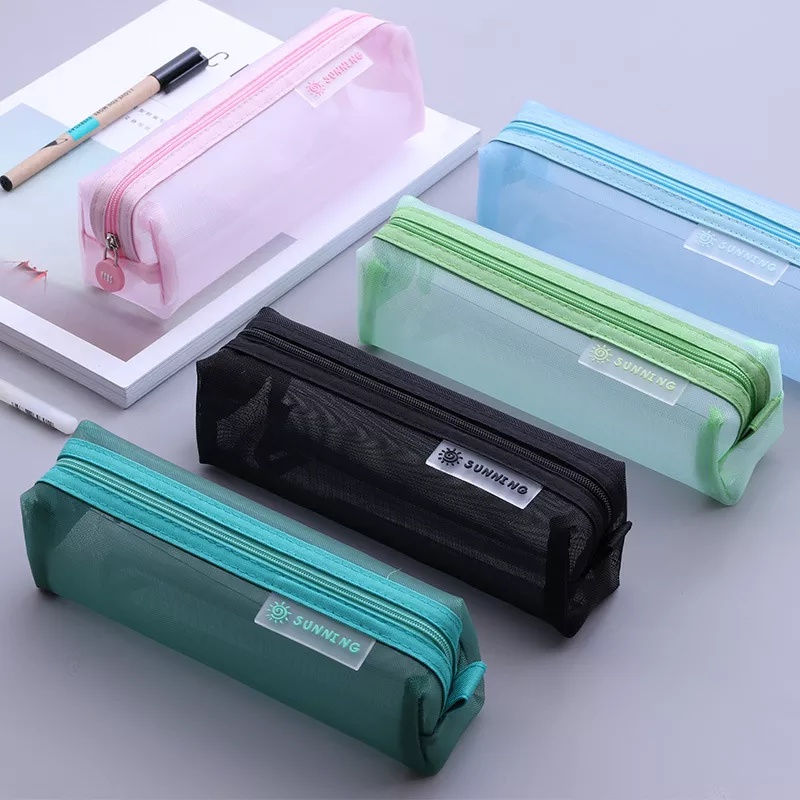 Bóp Viết Vải gauze Đơn Giản Màu Trong Suốt Dùng Kiểm Tra Lối Vào Trung Học Cho Bé Trai Và Bé Gái