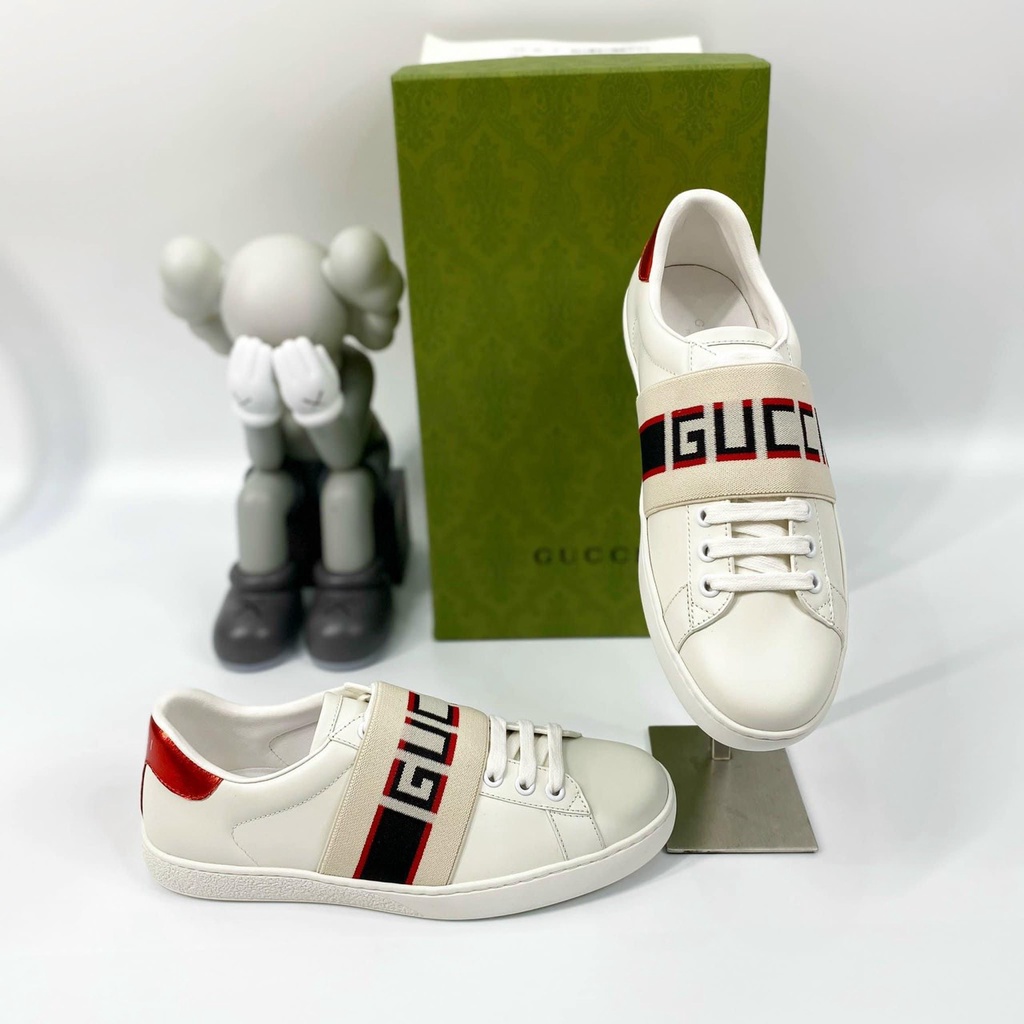 Giày thể thao ☀ FULL BOX BILL GIẤY GÓI ☀ Giày sneaker Gucci tag vải ngang logo thêu fullbox vân gỗ