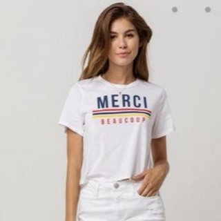 Áo crop top BSK in chữ Merci