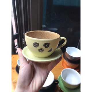 Combo 10 bộ cốc đĩa cafe capuchino đủ màu