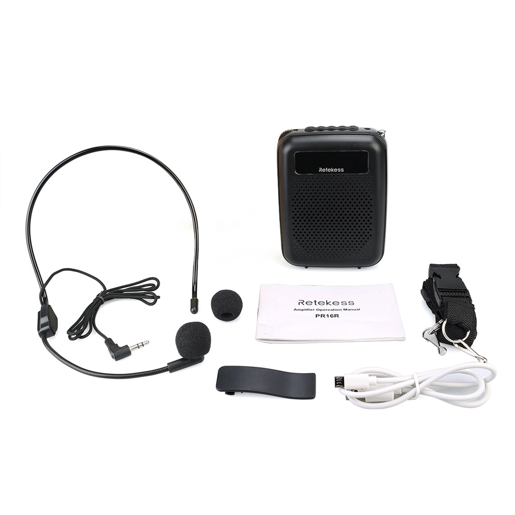 Loa Khuếch Đại Âm Thanh Kỹ Thuật Số Mini 12W Retekess PR16R Bằng ABS Nhỏ Gọn Đa Năng Cho Giáo Viên