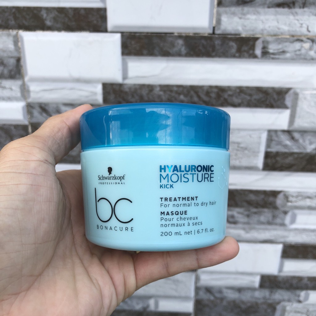 Dầu hấp ủ tóc Schwarzkopf BC Bonacure Hualuron Moisture Kick Micellar Treatment giữ ẩm tóc khô giòn và xoăn Đức 200ml