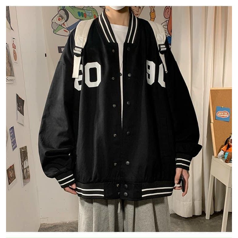 Áo Khoác Bomber Jackets  in HO90 (kèm ảnh thật)Dù 2 Lớp Form Rộng Unisex Nam Nữ Ulzzang