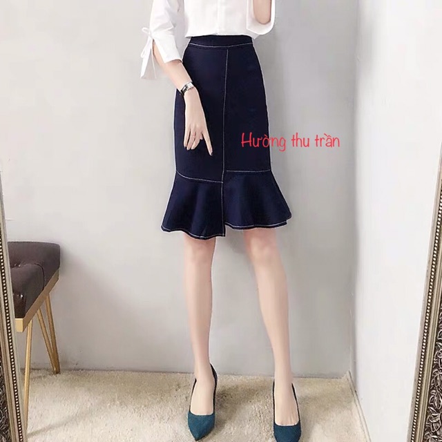 Chân váy đuôi cá lệch trần chỉ thời trang công sở sành điệu | BigBuy360 - bigbuy360.vn