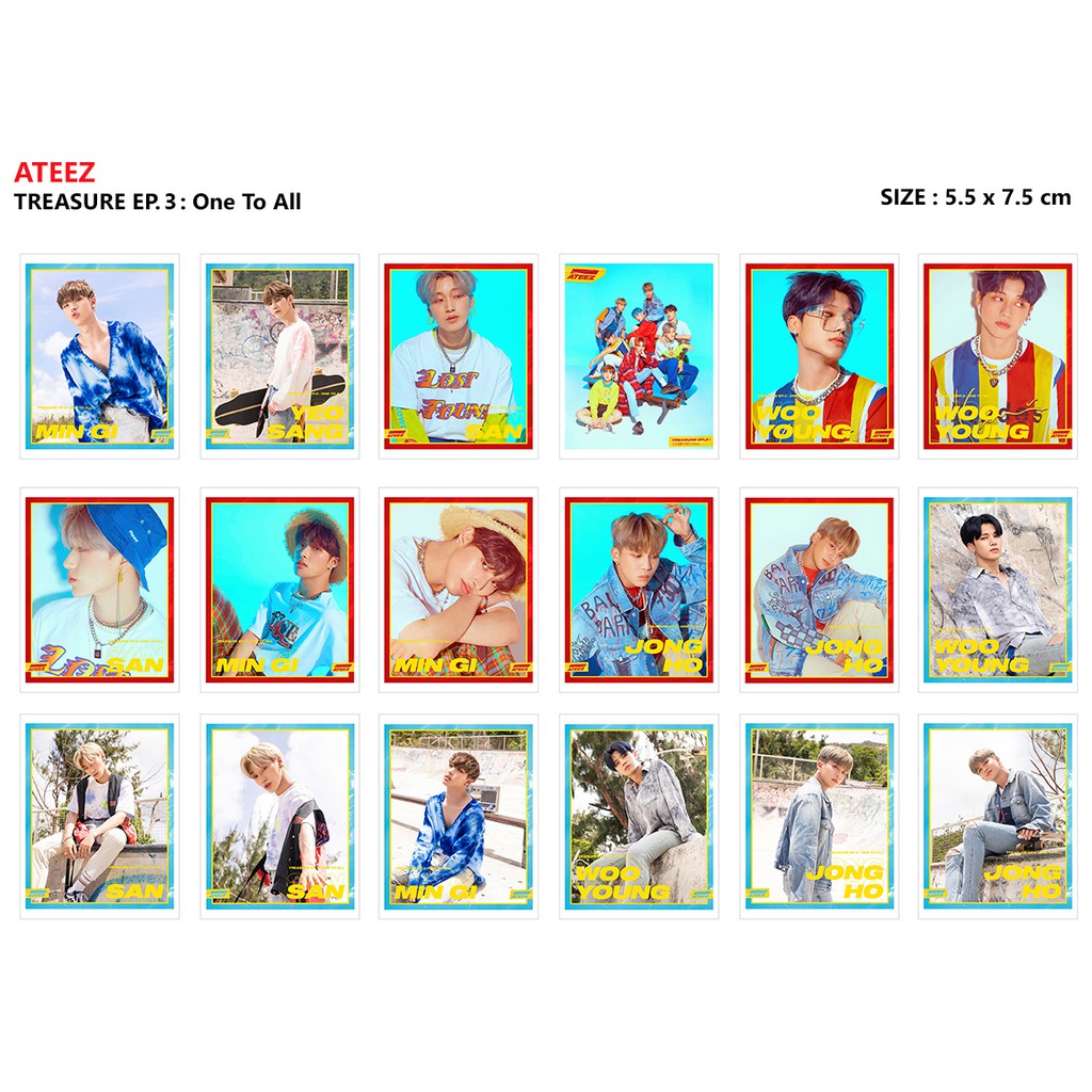 Lomo Card Ảnh ATEEZ - TREASURE EP.3 ( gồm 36 ảnh)