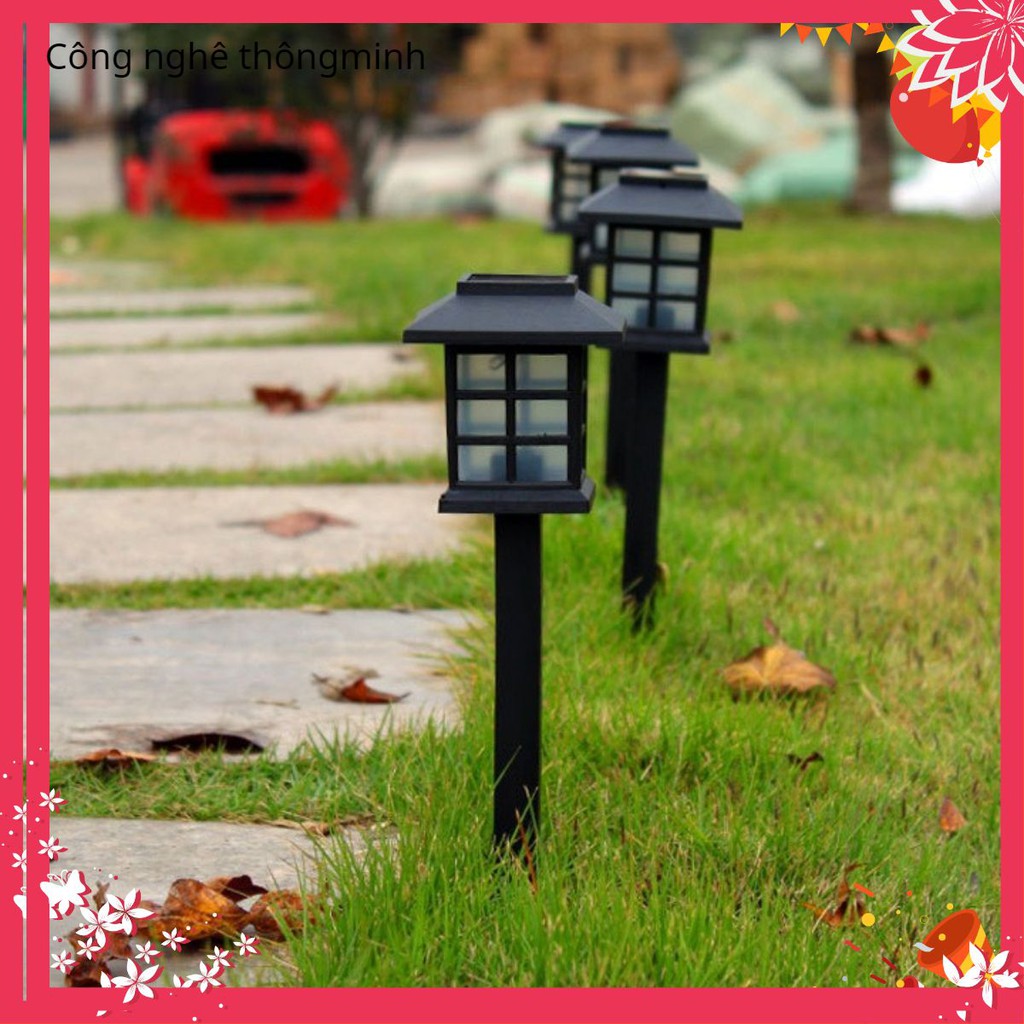 Đèn cắm sân vườn năng lượng mặt trời ô vuông trang trí tiểu cảnh