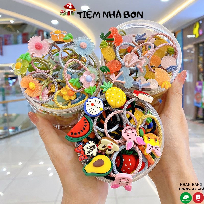 Dây thun buộc tóc hình trái cây xinh xăn, Dây cột tóc giá rẻ nhiều