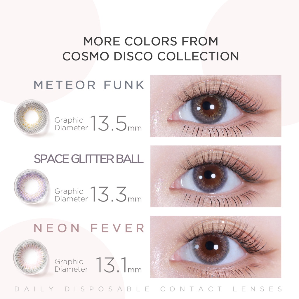 Hộp 10 kính áp tròng Moody dòng Cosmo Disco màu ánh sáng vũ trụ 14.2mm sử dụng hàng ngày