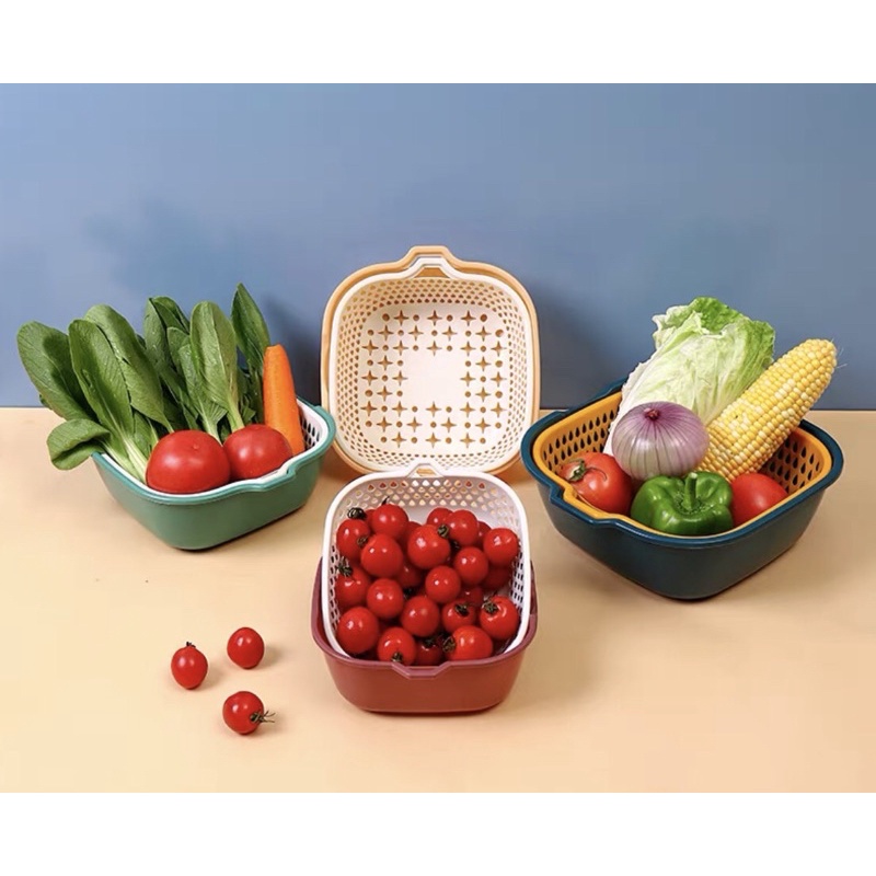 Set rổ nhựa 6 món -Bộ Rổ Nhựa Kèm Chậu 6 Món Cao Cấp