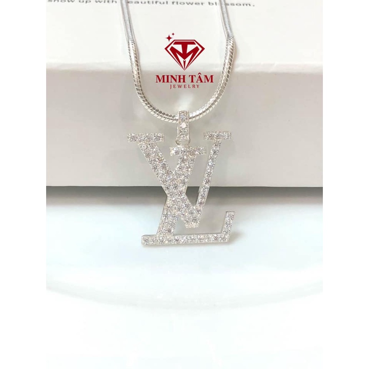Bộ dây chuyền Lv size trung bạc ta cho nam,có bán lẻ mặt Minh Tâm Jewelry
