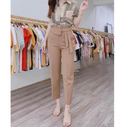 Quân Tây baggy 3 khuy Vạt Lệch PONY68 Khoá Kéo sườn mẫu mới hàng đẹp